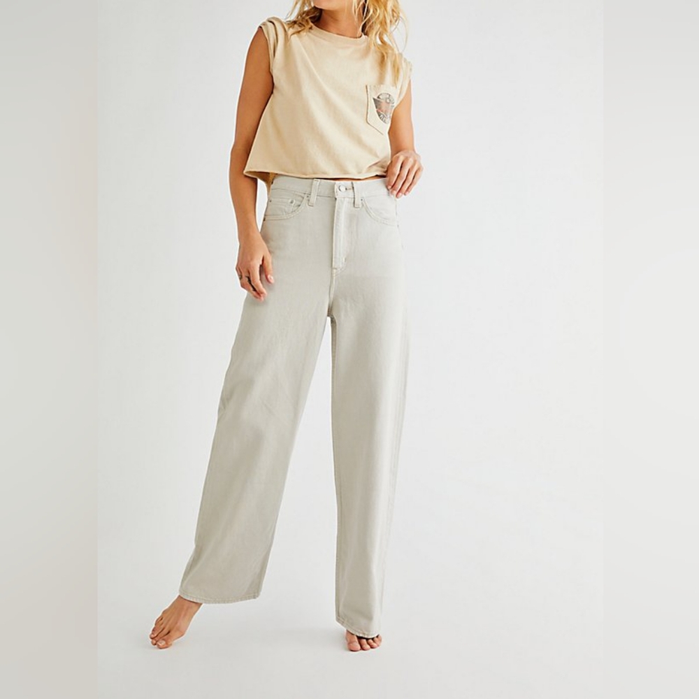 Levi's Premium High Loose Jeans Pants Mushroom Grey Gray - Picture 6 of 14